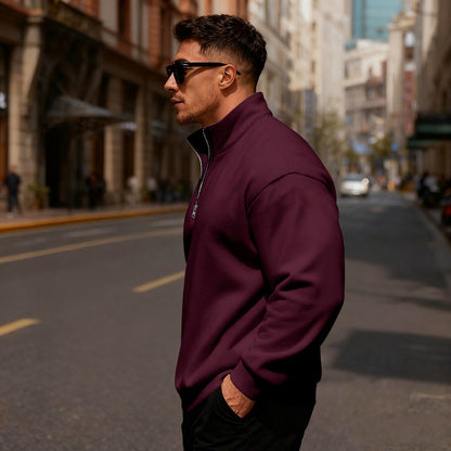 Herren Sweatpullover Hochkragen Reißverschluss Sportlich