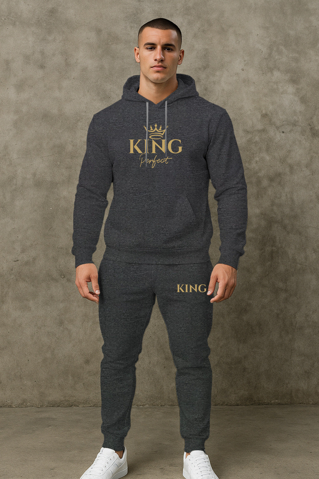 Herren Sportswear Set Kapuzenpullover Jogginghose Grau