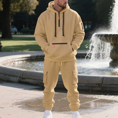 Herren Sport Hoodie Set Mit Taschen Modern Sportlich