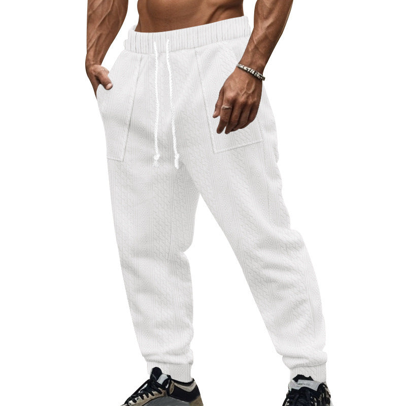 Herren Freizeithose Modern Strickdesign Schwarz