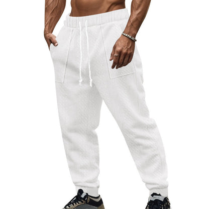 Herren Freizeithose Modern Strickdesign Schwarz