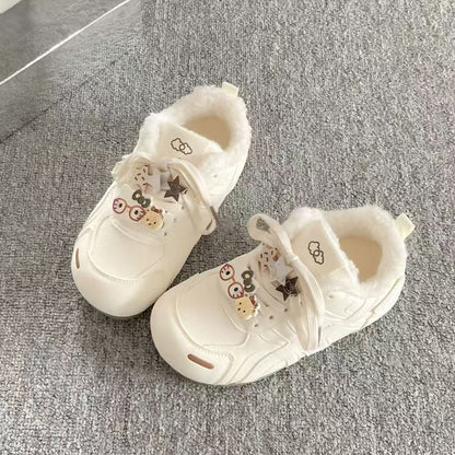 Damen Sneaker Kuschelig Warm mit Dekor