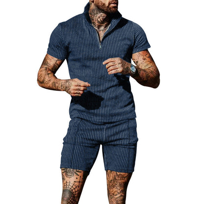 Herren Overall Kurzarm Reißverschluss Modern Style