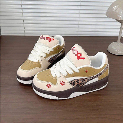Damen Sneaker Sportlich Animalprint Bequem