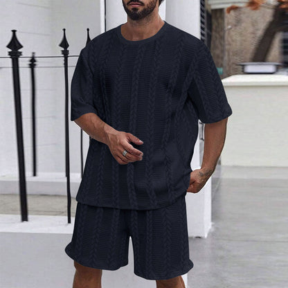 Herren T-Shirt und Shorts Set Sportlich Leicht Sommer