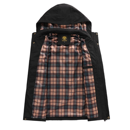 Herren Übergangsjacke Wasserdicht Mit Kapuze und Taschen
