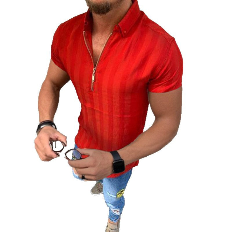 Männer Kurzarmhemd Modern Streifen Elegант