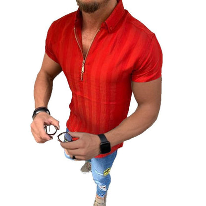 Männer Kurzarmhemd Modern Streifen Elegант