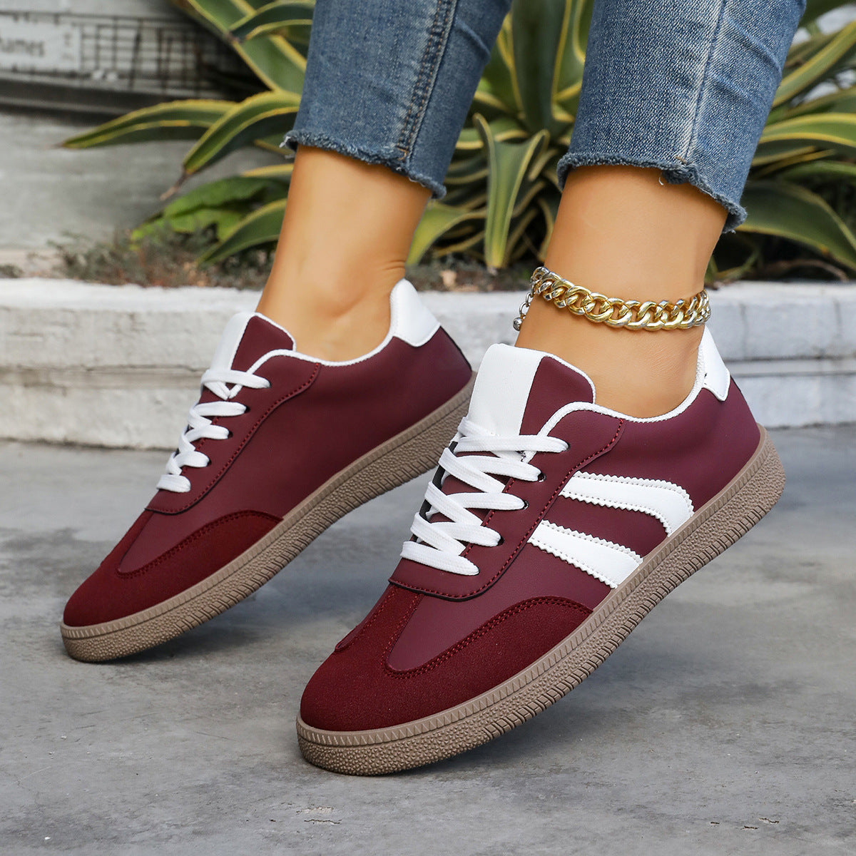 Damen Sportschuhe Retro Style Bequem Laufsohle