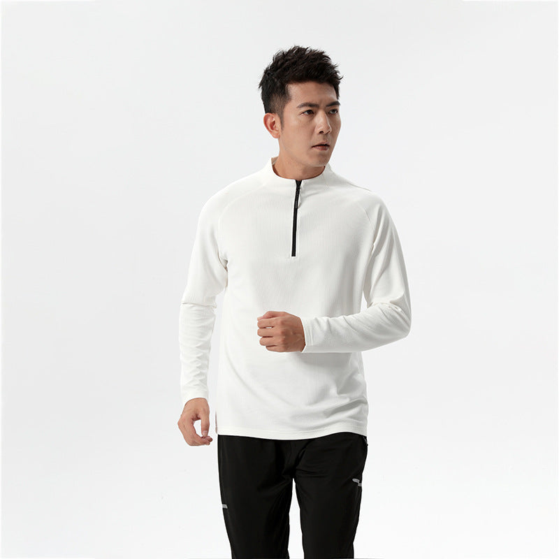 Herren Langarmshirt Funktionsshirt mit Reißverschluss Sportlich