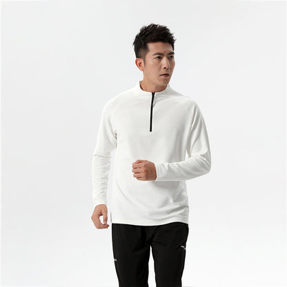 Herren Langarmshirt Funktionsshirt mit Reißverschluss Sportlich