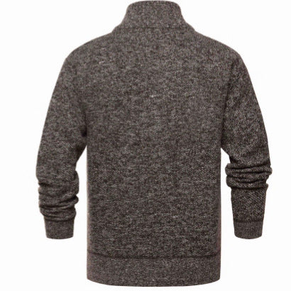 Herren Strickjacke Sportlich Karomuster Reißverschluss