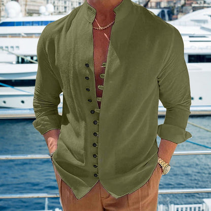 Herren Langarmhemd Modern mit Knöpfen Elegant