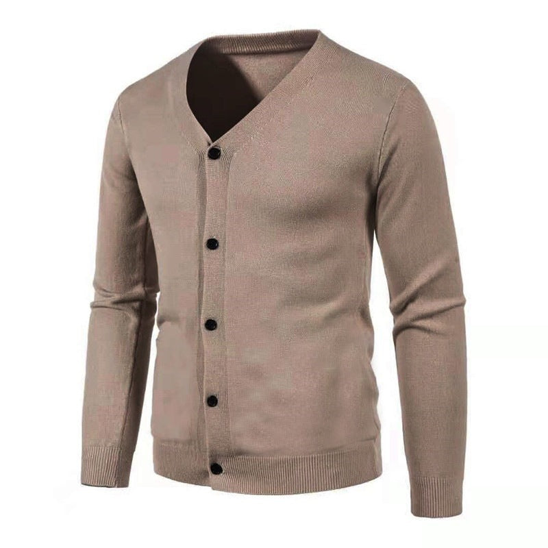 Herren Strickjacke Modern V-Ausschnitt Knopfleiste Elegante