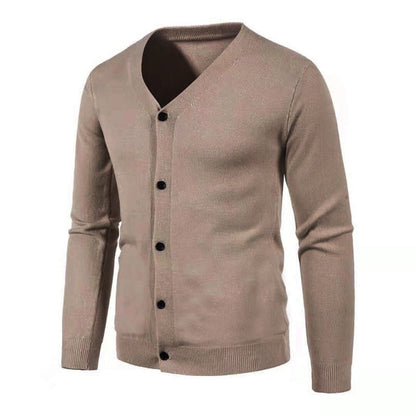 Herren Strickjacke Modern V-Ausschnitt Knopfleiste Elegante
