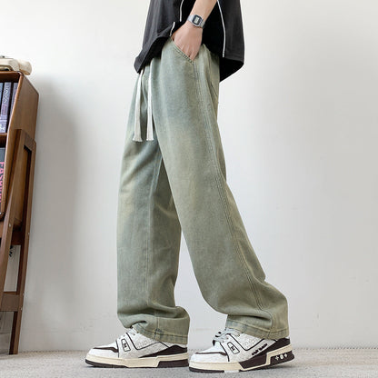 Herren Denim-Hose Weit Bequem Mit Verstellbarem Bund