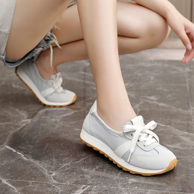 Damen Sneaker Leicht Flexibel Elastisch Weiß