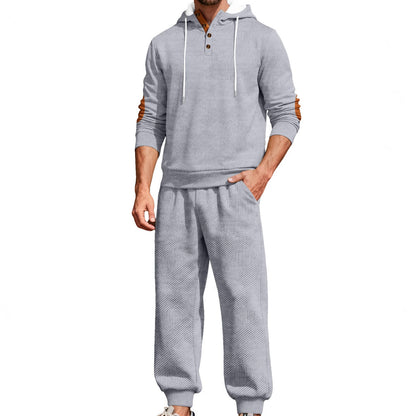 Herren Freizeitanzug Modern Strukturiert Schwarz