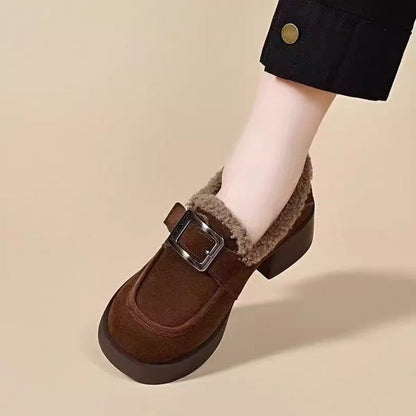 Damen Stiefeletten Bequem Komfort Innenfutter Schnallenverschluss
