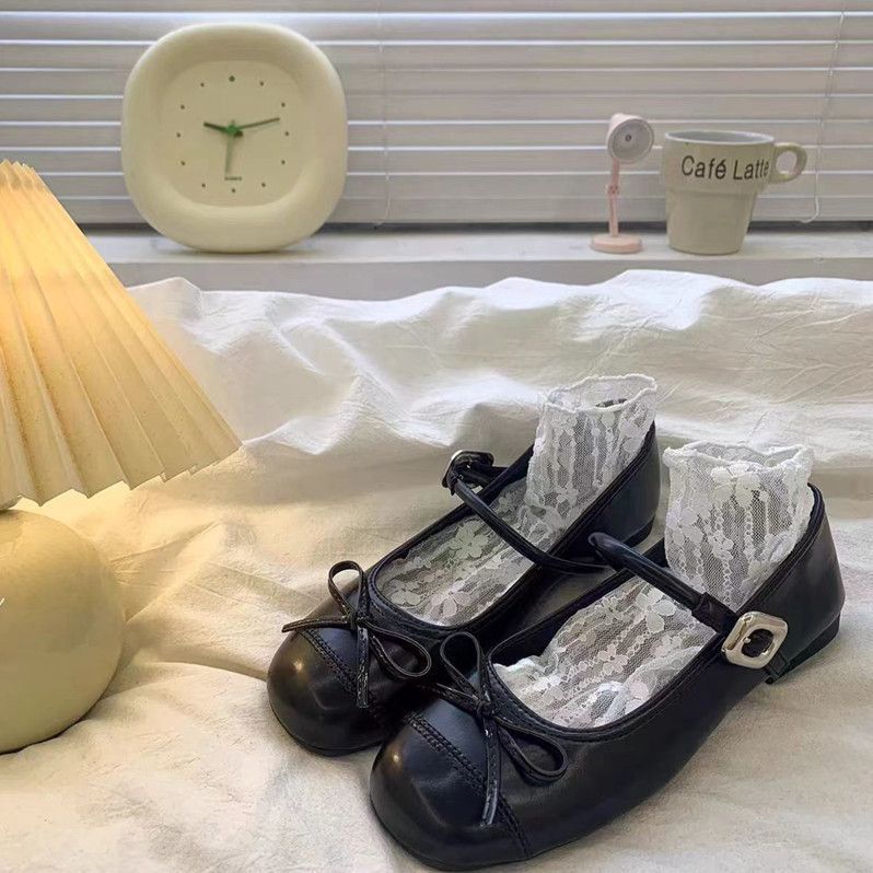 Damen Ballerinas Elegante Spitze Riemen Schuhe
