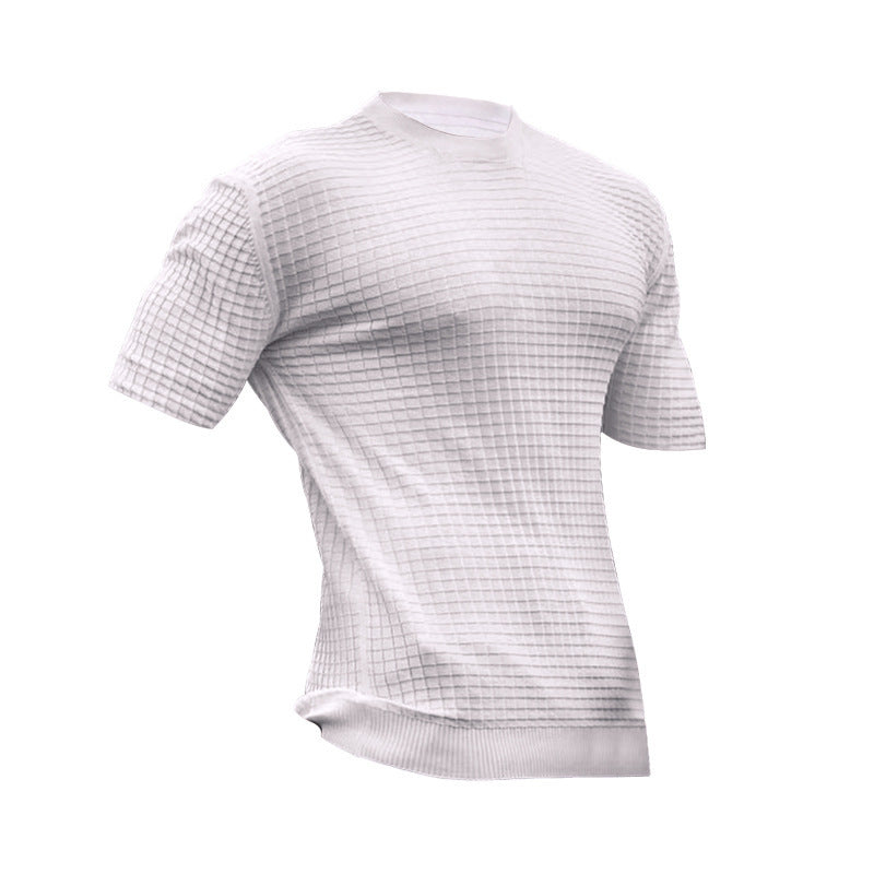 Herren Fitness-T-Shirt Atmungsaktiv Strukturiert Sportlich