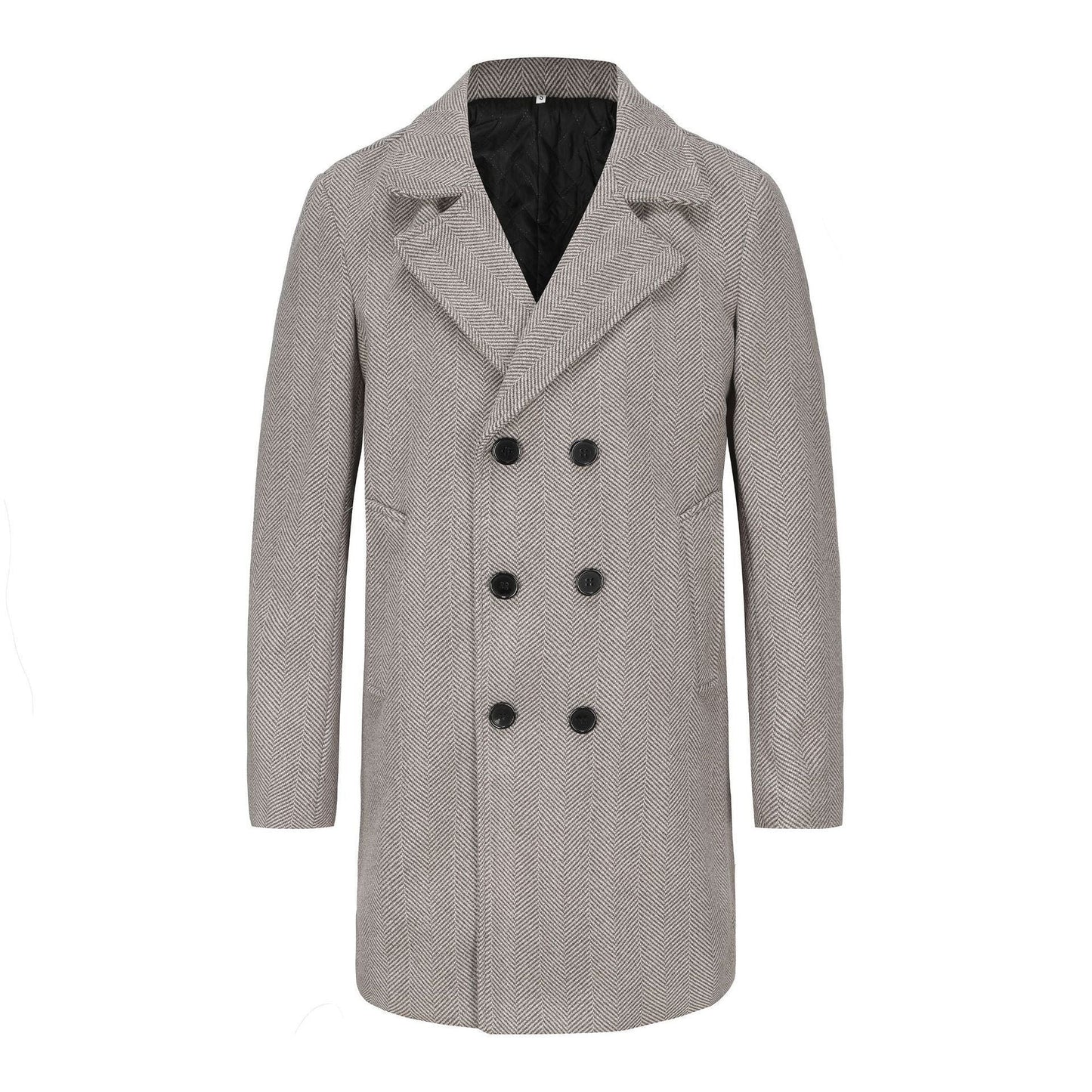 Herren Wollmantel Eleganter Doppelrevers Mantel Berlin Stil