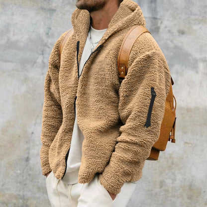 Herren Fleecejacke Kapuze Warm Wasserabweisend