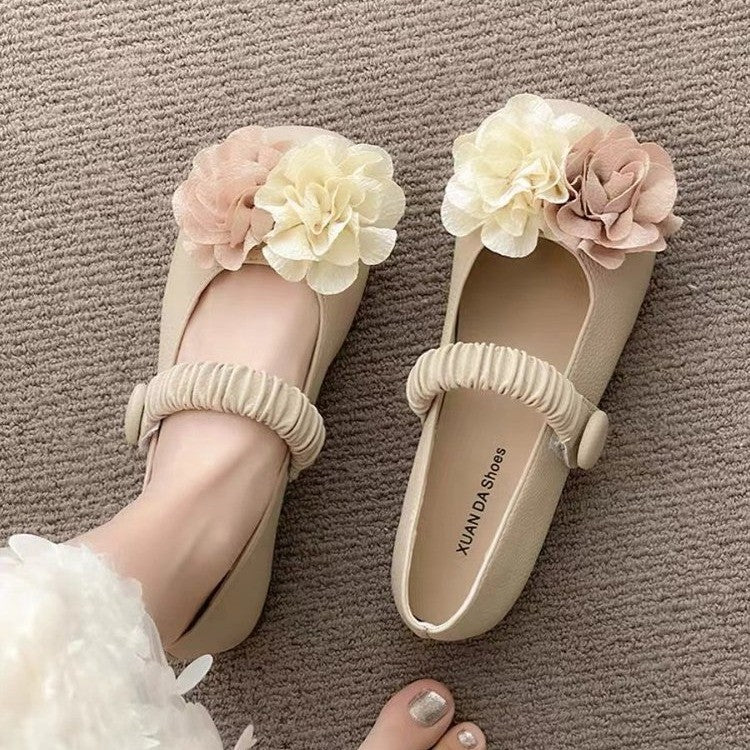 Damen Ballerinas Elastisch Floralmuster Frauen Schuhe