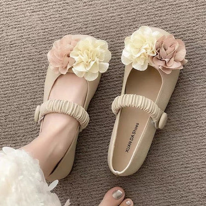 Damen Ballerinas Elastisch Floralmuster Frauen Schuhe