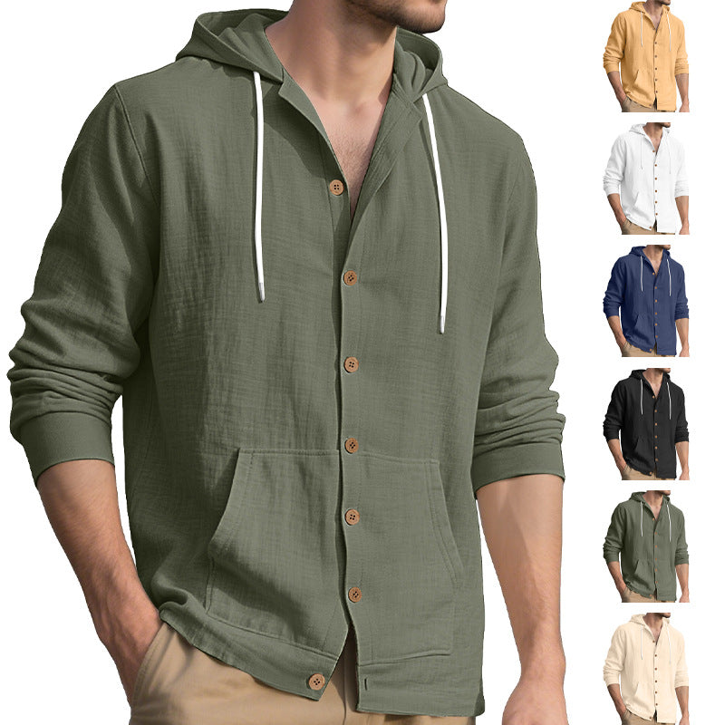 Herren Freizeitjacke Modern Kapuze Taschen Schwarz - BerlinGlamour