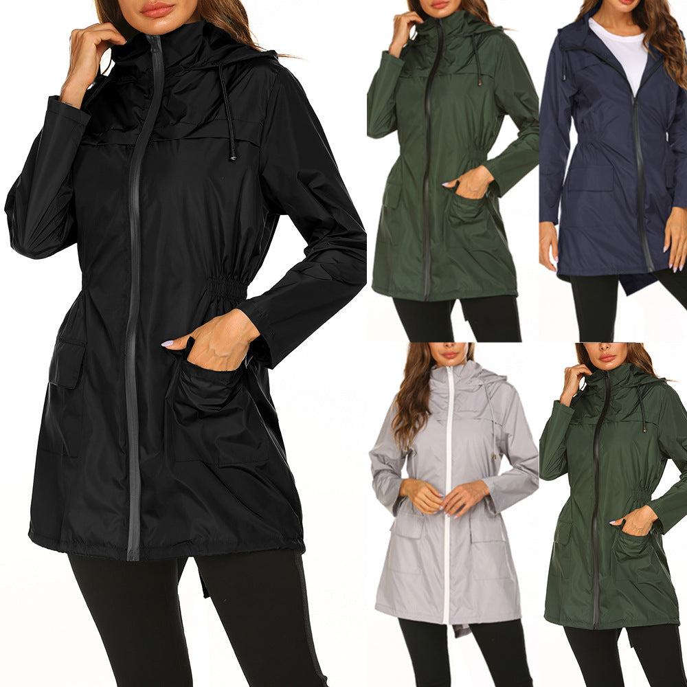 Damen Freizeitjacke Praktisch mit Verstellbund und großen Taschen - BerlinGlamour