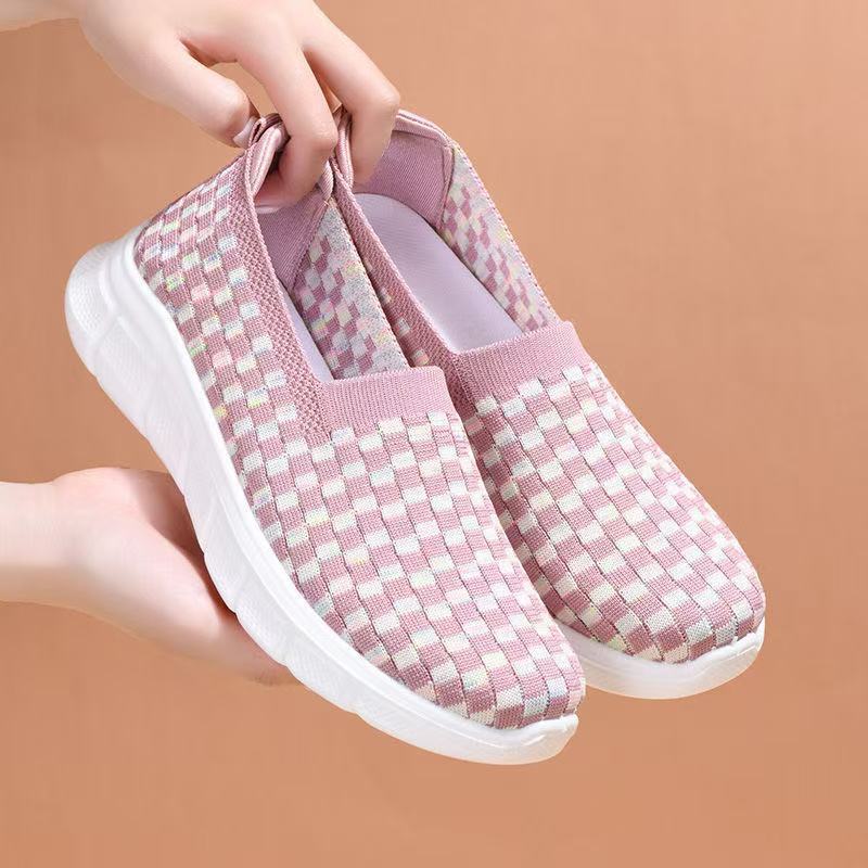 Damen Sneaker Slip-On Weich Bequem Schnürlos