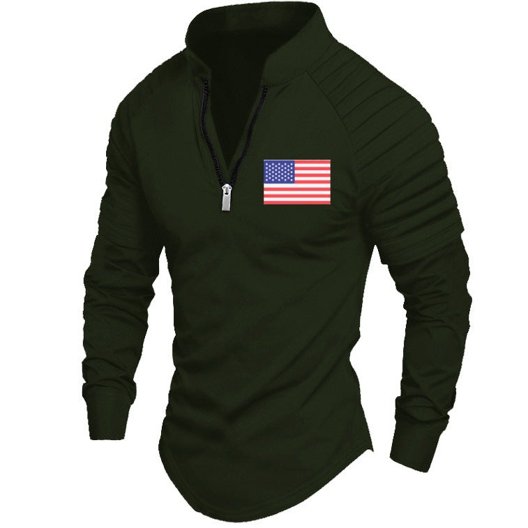 Herren Sportoberteil Reißverschluss Schulterdesign Modern