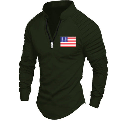 Herren Sportoberteil Reißverschluss Schulterdesign Modern