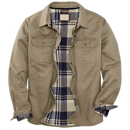 Herren Hemdjacke kariert mit Brusttaschen Modern