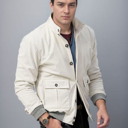 Herren Jacke Modern Baumwolljacke Mit Taschen