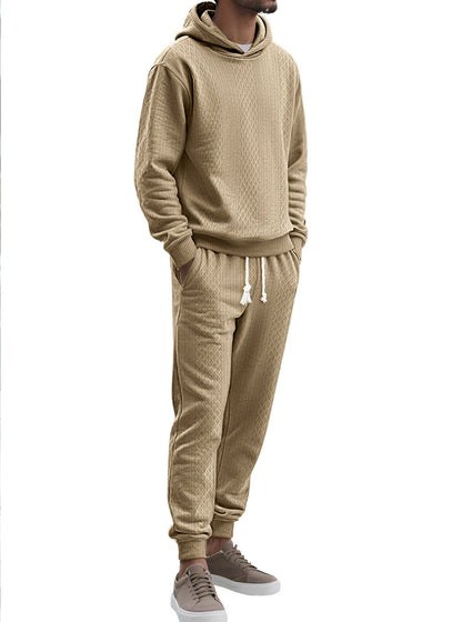 Herren Hoodie Anzug Bequem Elegant Waffelstruktur