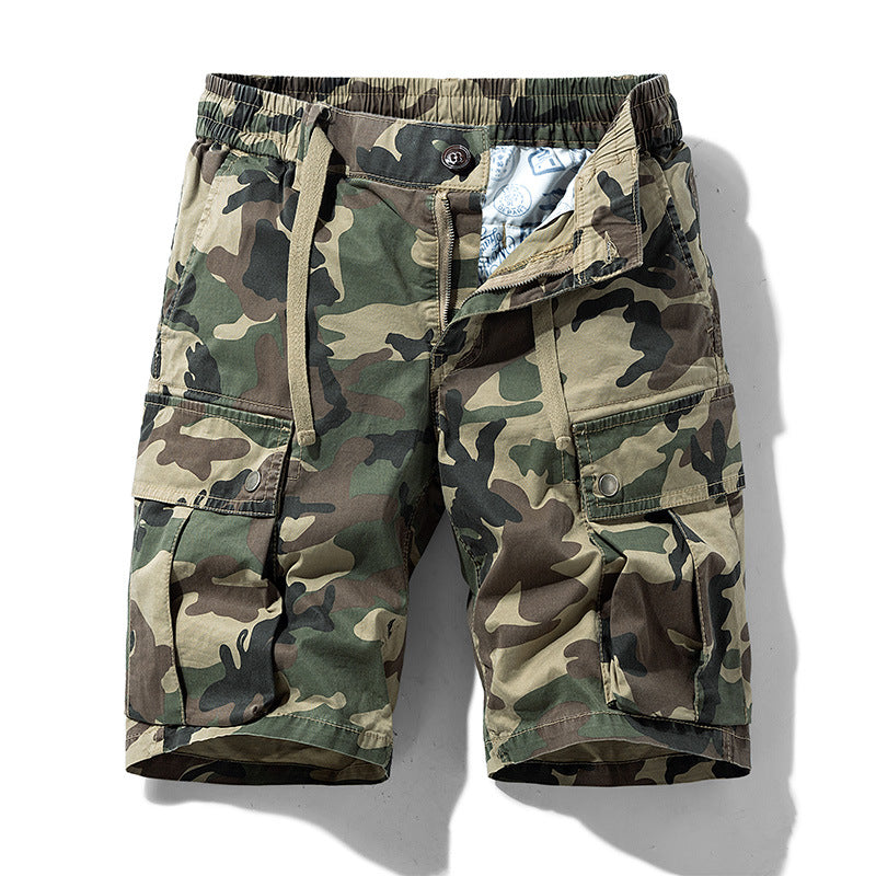 Herren Cargoshorts Camouflage Elastic mit Taschen