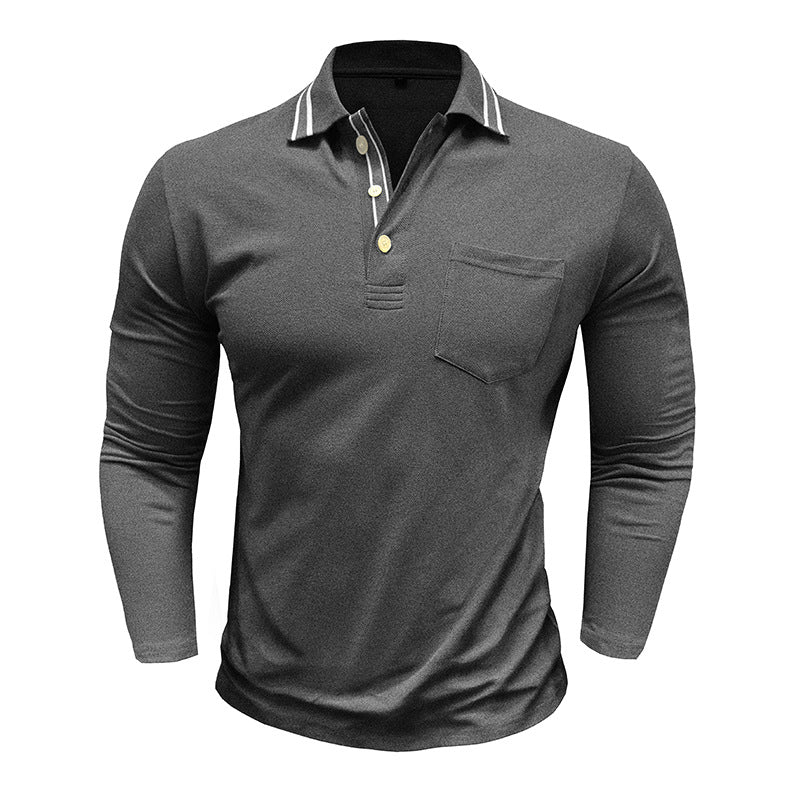 Herren Polo-Shirt Langarm Modern Elegant