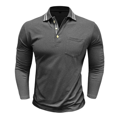 Herren Polo-Shirt Langarm Modern Elegant