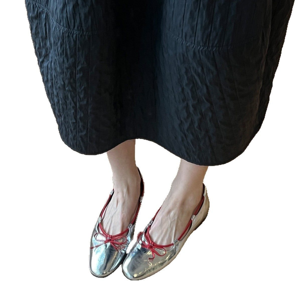Damen Ballerinas Wildleder Schleifen Design Elegant