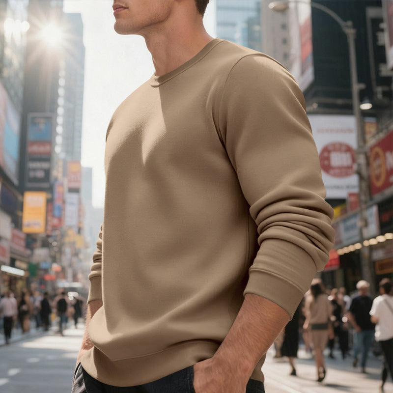 Herren Sweatpullover Rundhals Bequem Lässig Grau