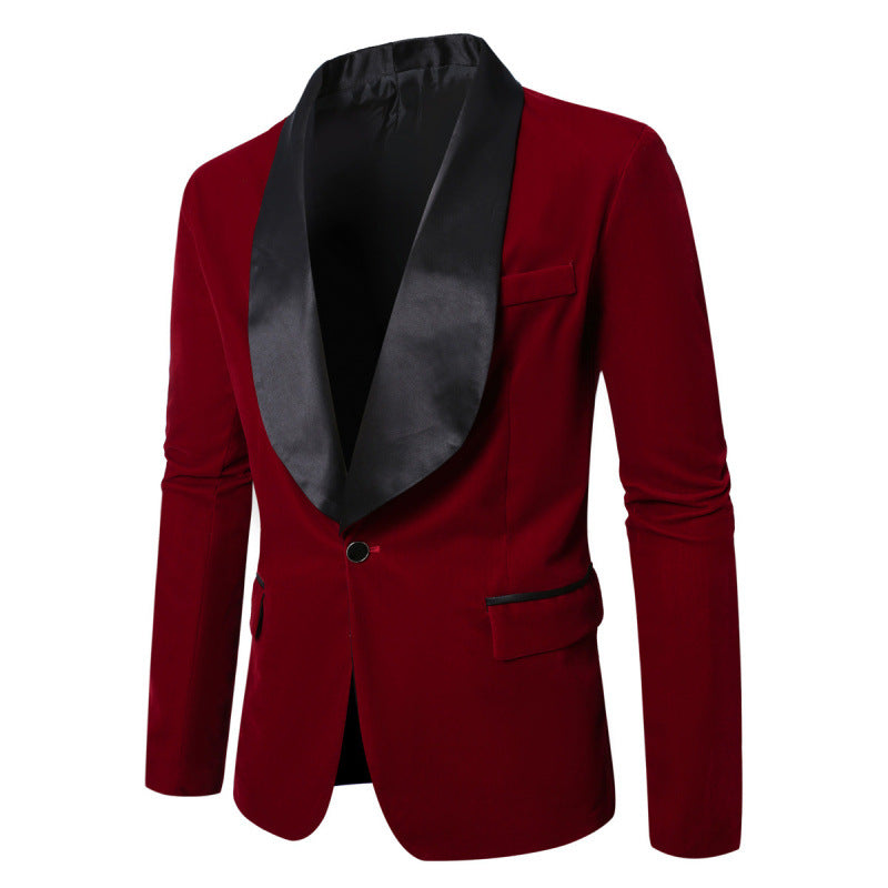Herren Blazer Smoking Anzug Modern Satin Revers