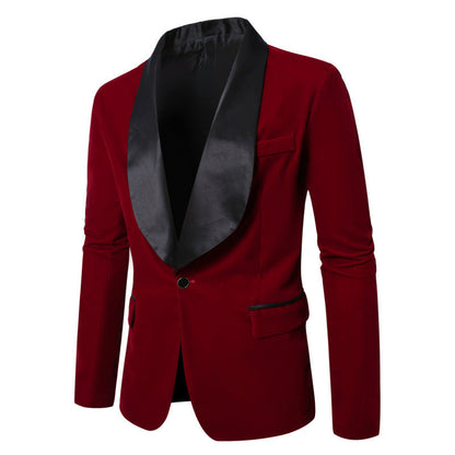 Herren Blazer Smoking Anzug Modern Satin Revers