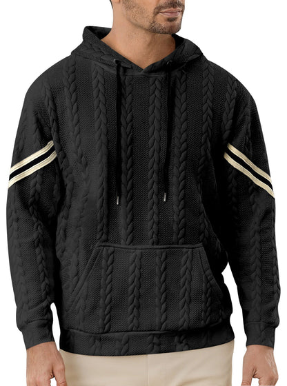 Herren Kapuzenpullover Strukturiert Kontrast Akzent Modern