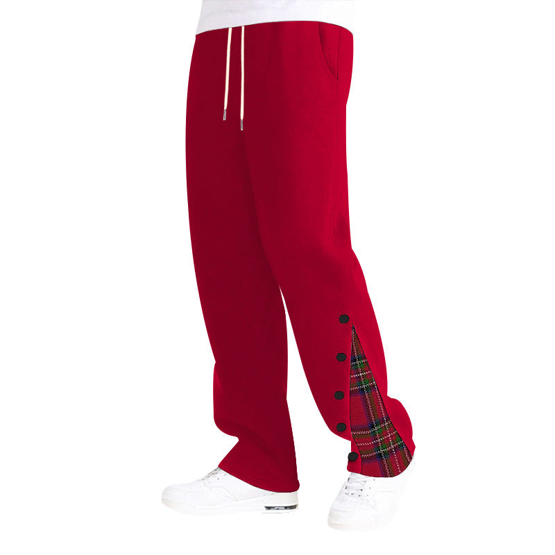 Herren Freizeithose Karomuster Elastisch Mit Kordelzug