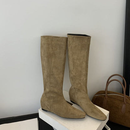Damen Stiefel Spitz Modisch Raffung Schmal