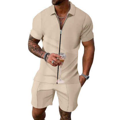 Herren Freizeit-Set Modern atmungsaktiv mit Reißverschluss