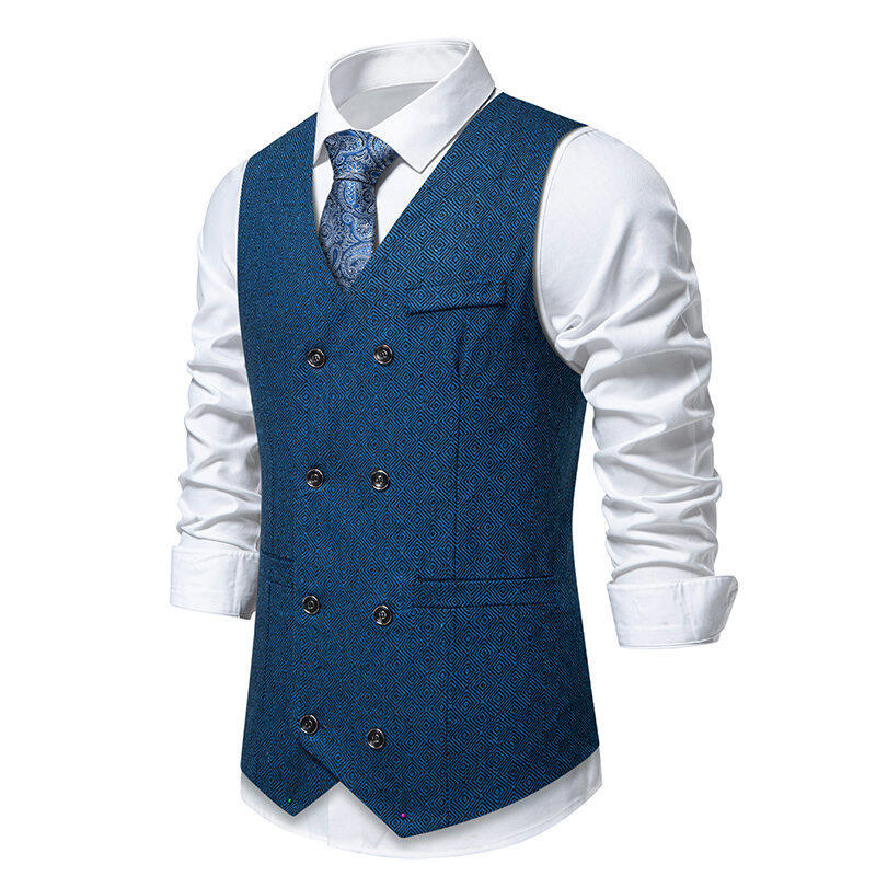 Herren Weste Doppelreiher Elegant Muster