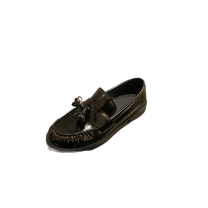 Damen Mokassins Elegant Schleifen Detail Schwarze Eleganz